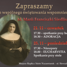 Świętowanie razem z bł. Marią Franciszką