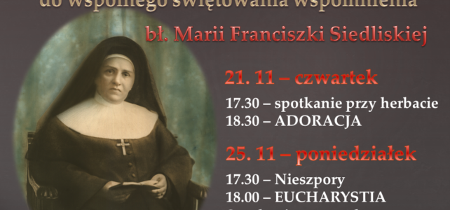 Świętowanie razem z bł. Marią Franciszką