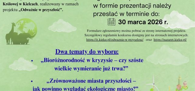 Ogłaszamy konkurs ekologiczny pt. „Nasza planeta – zagrożenia i wizje przyszłości”