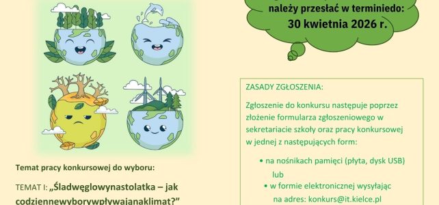 Konkurs ekologiczny pt. „Świadome Wybory – Odpowiedzialna Przyszłość”